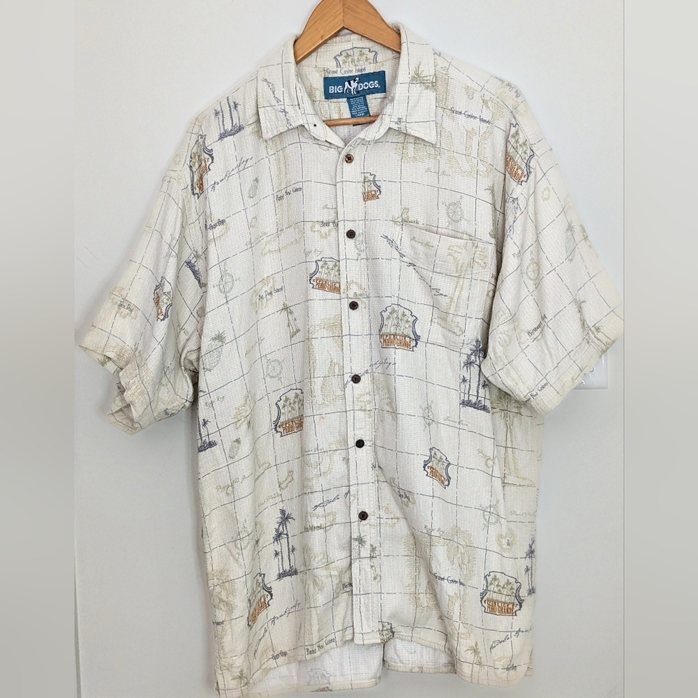Big Dogs Men's Size Large Nautical Short Sleeve Button Down Shirt